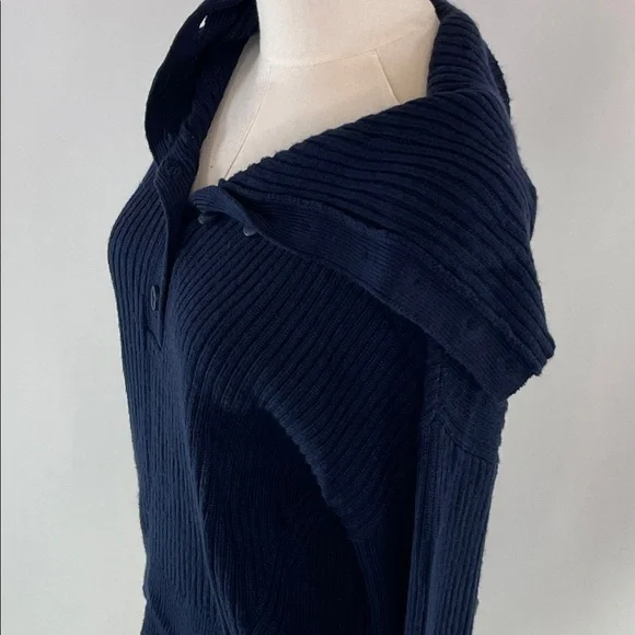 Marissa Webb x RTR Navy Button Up Sweater, M - Picture 8 of 8